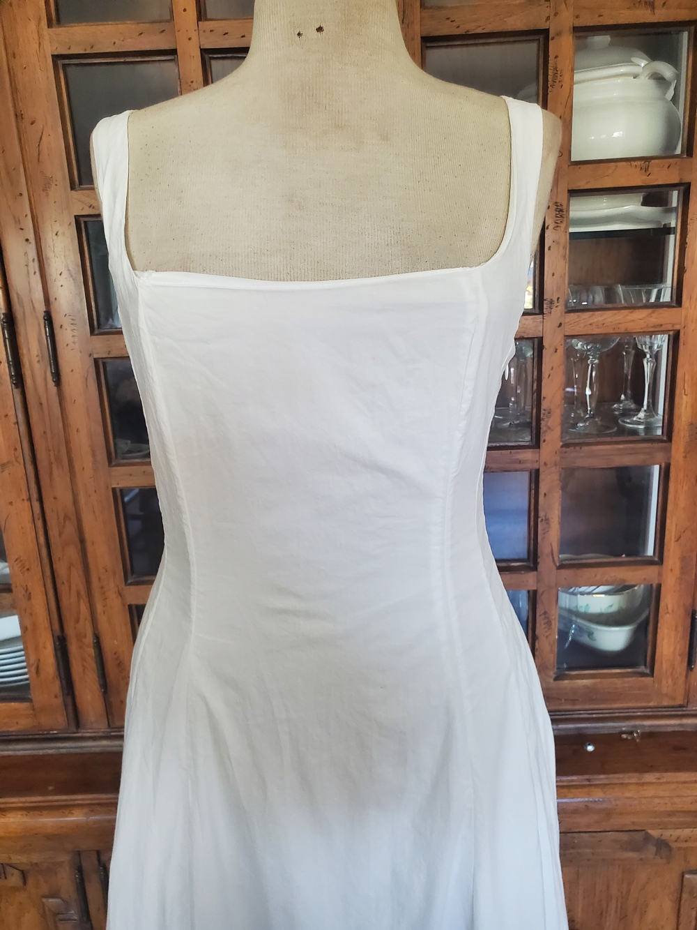 White Square-Neck Maxi Dress Size 4 - Picture 4 of 7